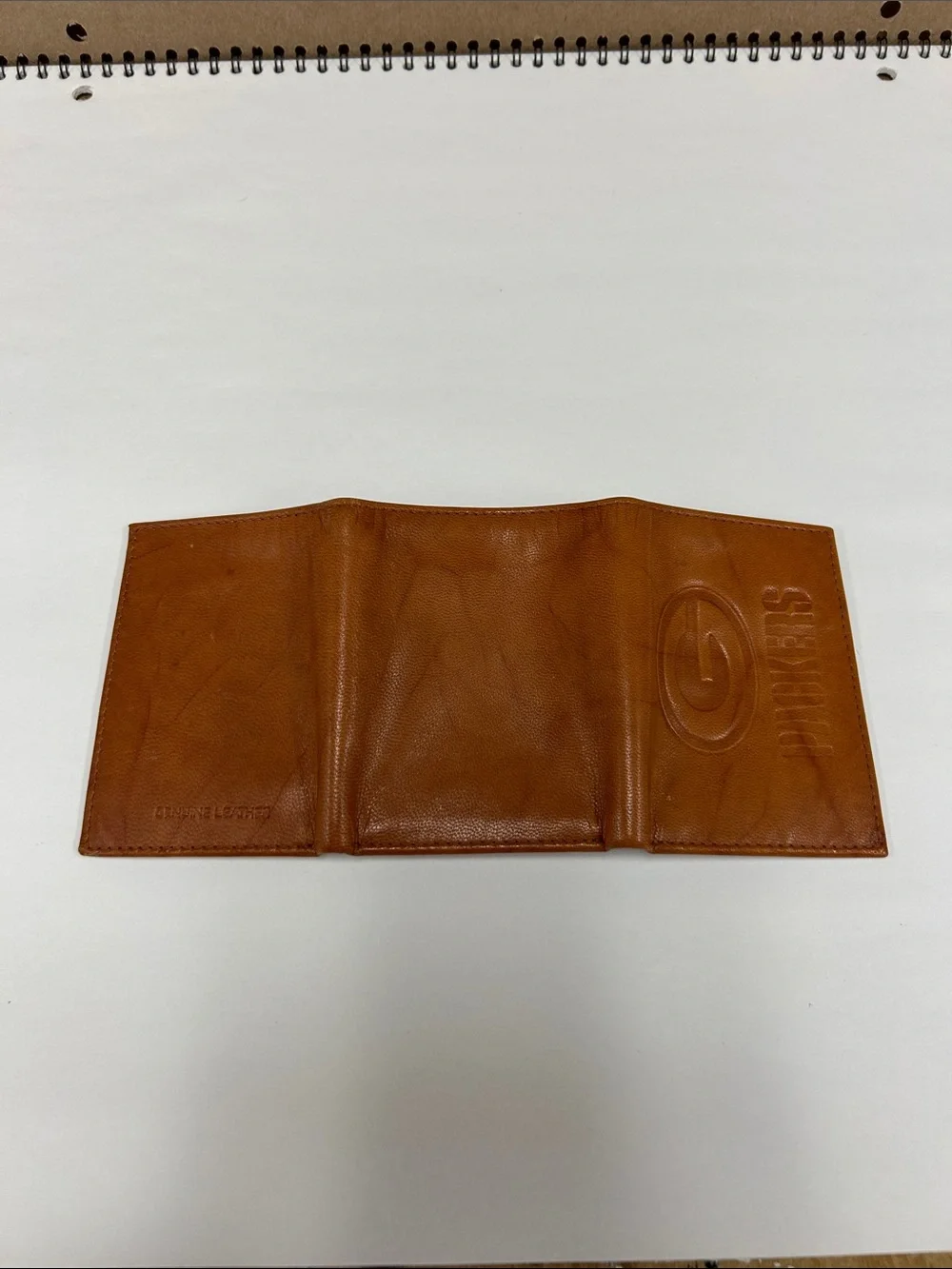 Brown Leather Card & Key Holder with Embossed Team Crest